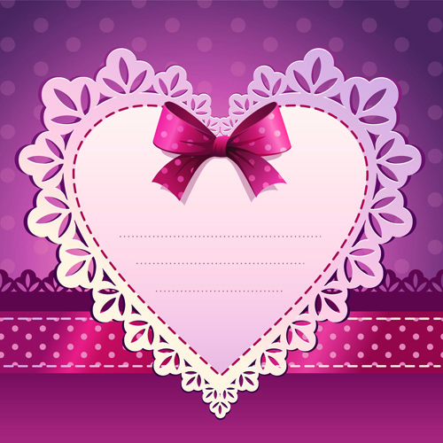 Sweet Valentine Day hearts Cards vector 03