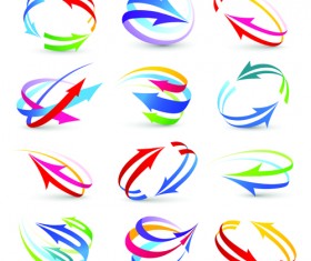 Modern 3D logos design elements vector 03