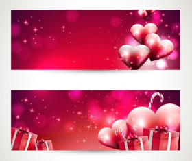 Red style Valentine cards design elements vector 04