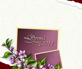 Retro Flower Backgrounds art vector 04