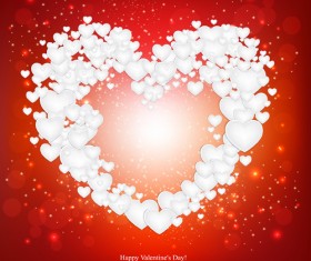 Red style Valentine cards design elements vector 05