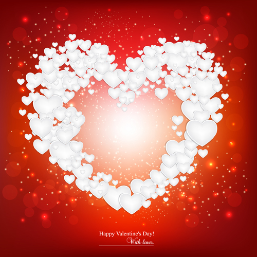 Red style Valentine cards design elements vector 05