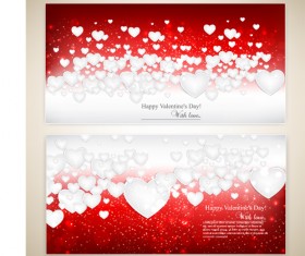 Red style Valentine cards design elements vector 06