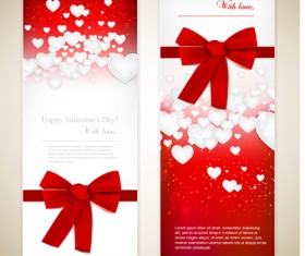 Red style Valentine cards design elements vector 07