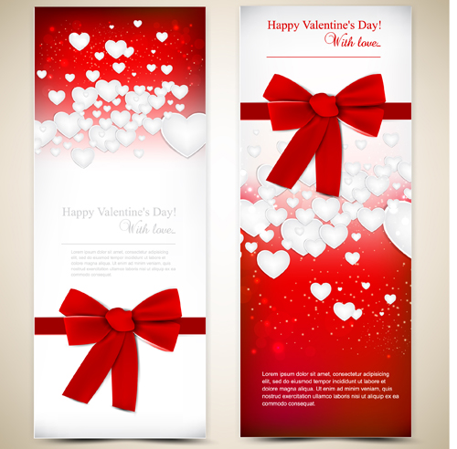 Red style Valentine cards design elements vector 07