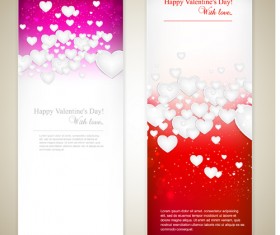 Red style Valentine cards design elements vector 08