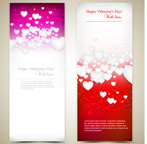Red style Valentine cards design elements vector 08