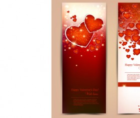 Red style Valentine cards design elements vector 09