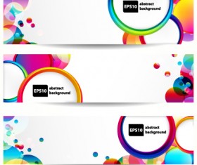 Abstract banner with Colored circular design vector 01