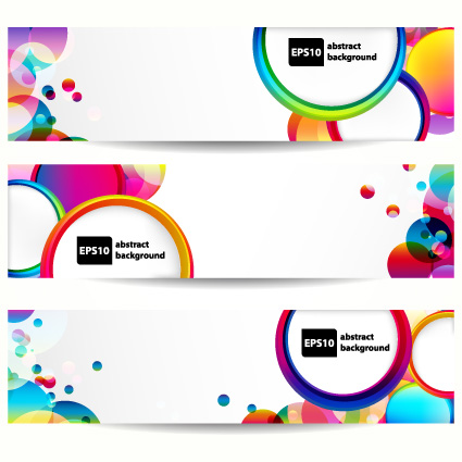 Abstract banner with Colored circular design vector 01