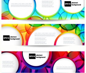 Abstract banner with Colored circular design vector 02