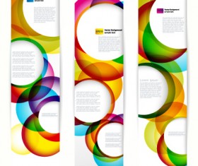 Abstract banner with Colored circular design vector 03