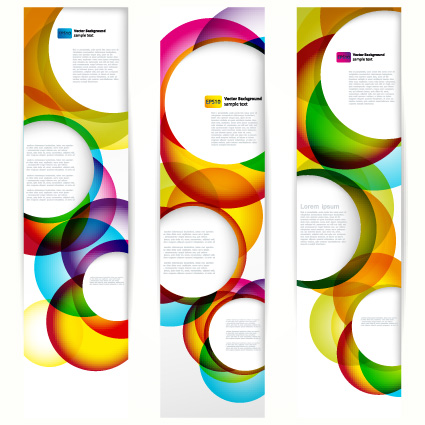 Abstract banner with Colored circular design vector 03