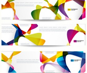 Abstract banner with Colored circular design vector 05