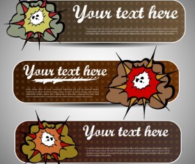 Set of Art banner for website vector 03