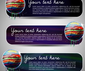 Set of Art banner for website vector 05