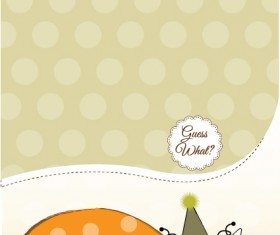 Cute Baby style postcard design vector 03