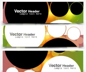 vector Set of Abstract Banner header graphics 01