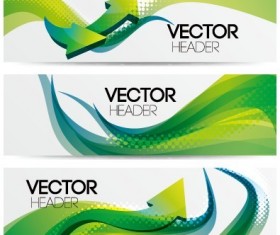 vector Set of Abstract Banner header graphics 02