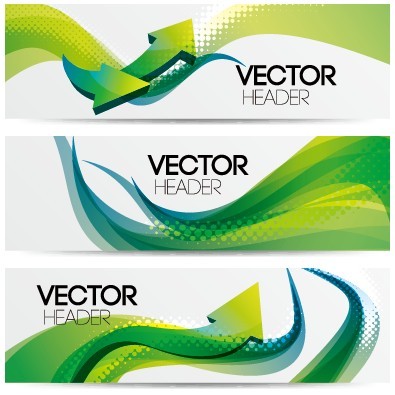 vector Set of Abstract Banner header graphics 02