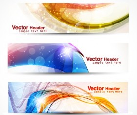 vector Set of Abstract Banner header graphics 03