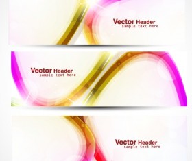 vector Set of Abstract Banner header graphics 04