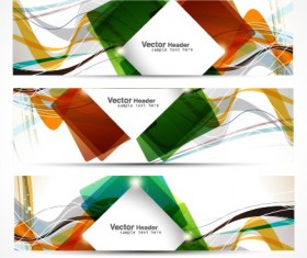 vector Set of Abstract Banner header graphics 05