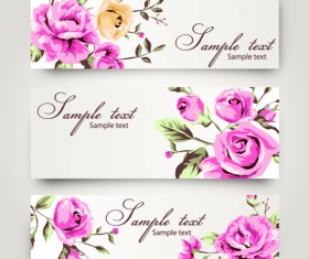 Banner with flowers design vector