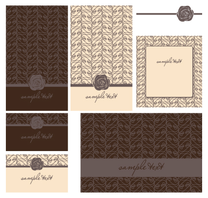 Set of Beautiful Wedding Cards design vector 01