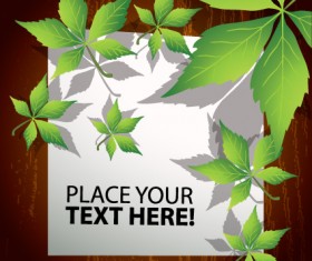 Blank paper and leaf background vector