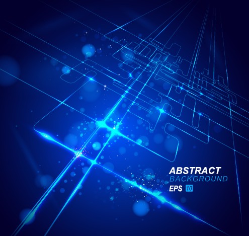 Abstract Blue Light Vector backgrounds 03