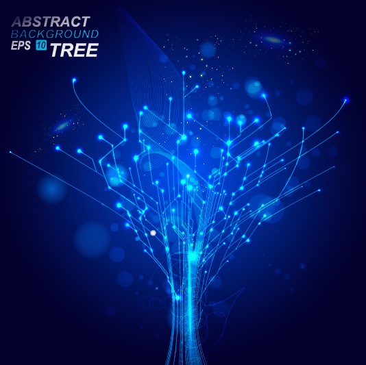 Abstract Blue Light Vector backgrounds 04