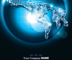 Abstract Blue light vector background art 03