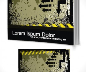 Set of Book cover design template vector graphics 01