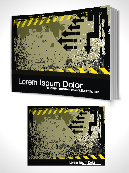Set of Book cover design template vector graphics 01