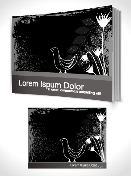 Set of Book cover design template vector graphics 02