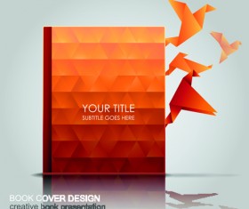 Creative Book with Origami birds design vector 03