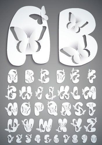 Various Bright colored alphabet design vector set 02