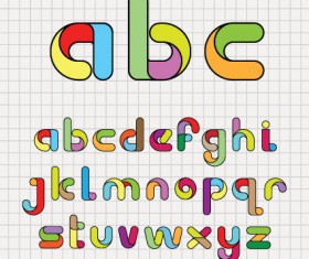 Various Bright colored alphabet design vector set 04