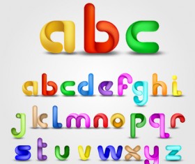 Various Bright colored alphabet design vector set 05