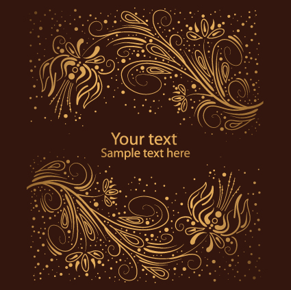 Brown ornaments vector backgrounds art 01