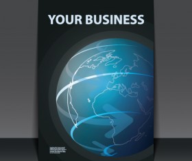 Business flyer with planet design vector 01