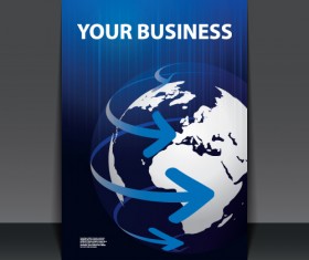 Business flyer with planet design vector 02
