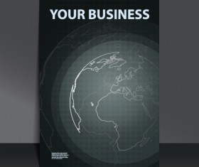 Business flyer with planet design vector 03