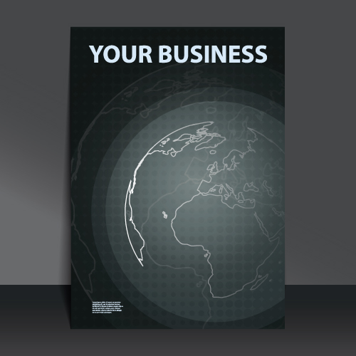 Business flyer with planet design vector 03