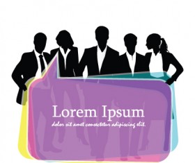 Set of Business talk vector backgrounds art 01