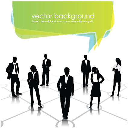 Set of Business talk vector backgrounds art 02
