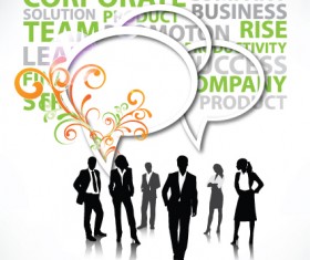 Set of Business talk vector backgrounds art 03