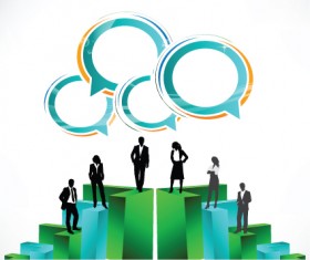 Set of Business talk vector backgrounds art 04