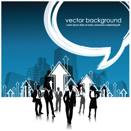 Set of Business talk vector backgrounds art 05